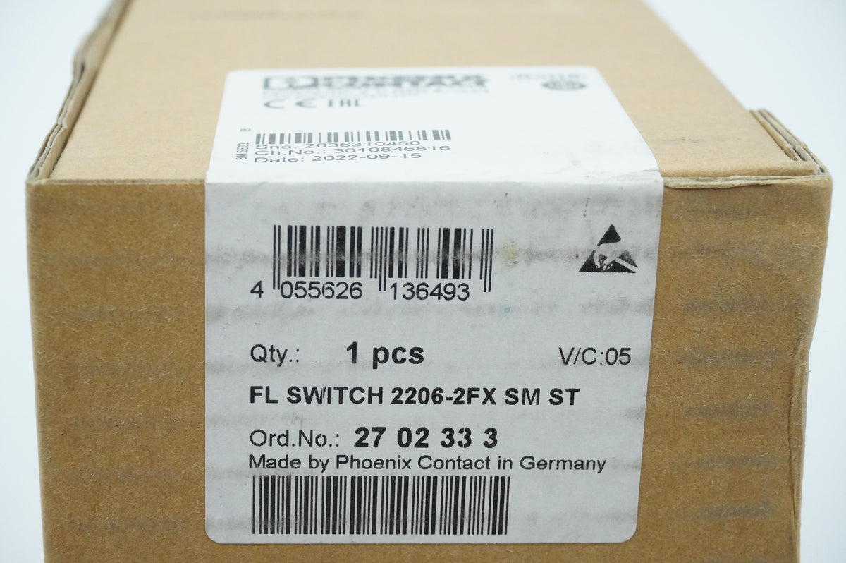 Phoenix Contact 2702333 FL SWITCH 2206-2FX SM ST 8-port Ethernet Switch