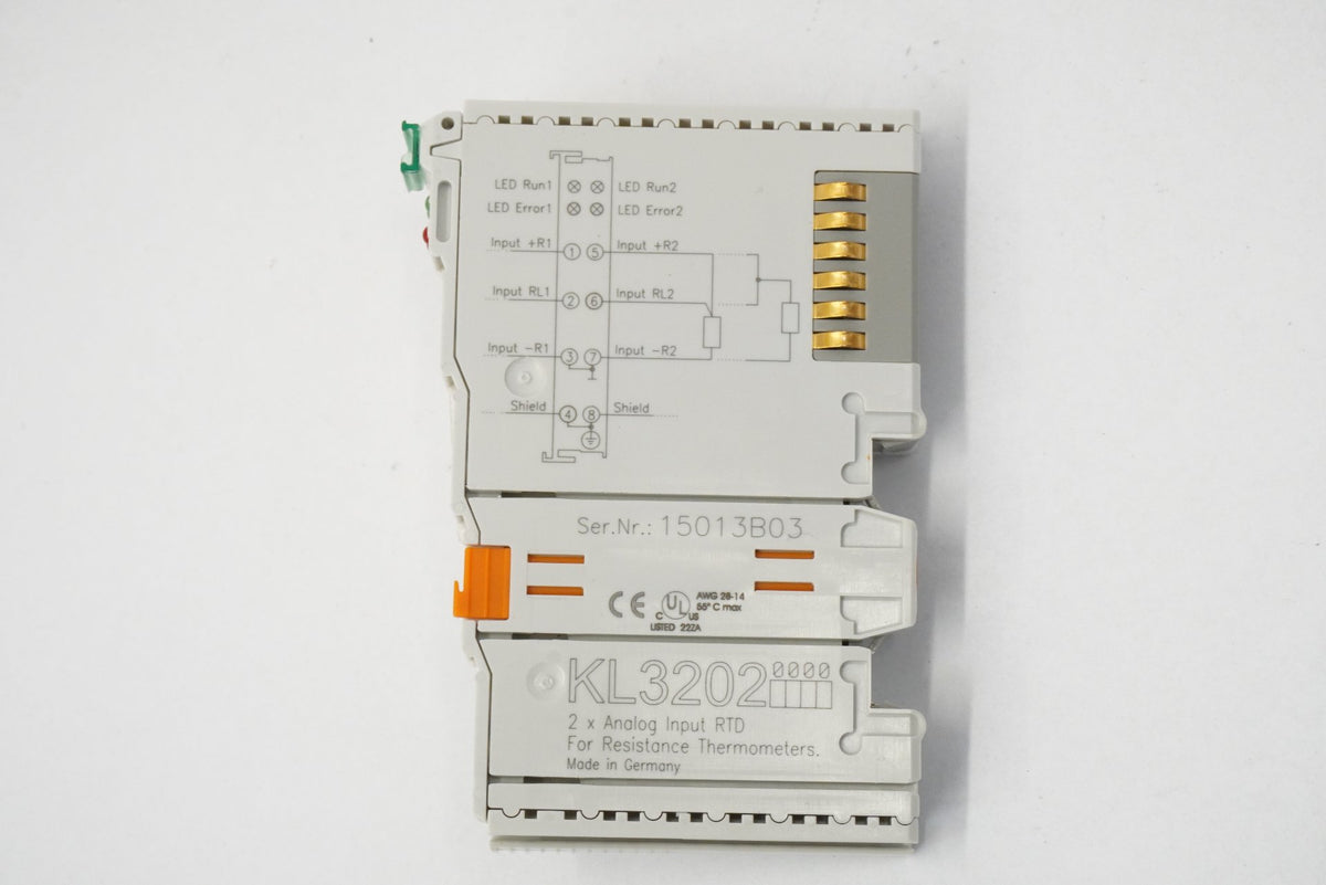 Beckhoff Automation KL3202-0000 2-Channel Analog Input Bus Terminal RTD