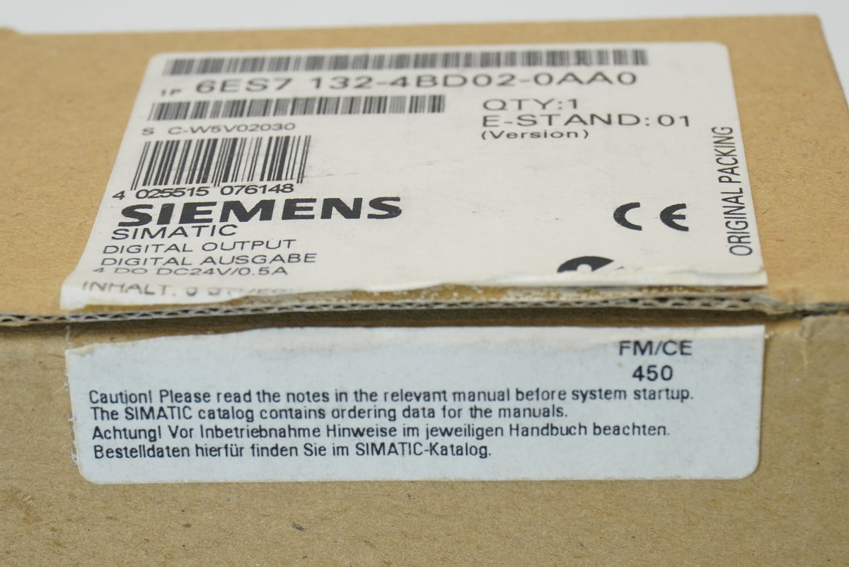 Siemens 6ES7132-4BD02-0AA0 SIMATIC DP Electronic Module, Digital Output Module