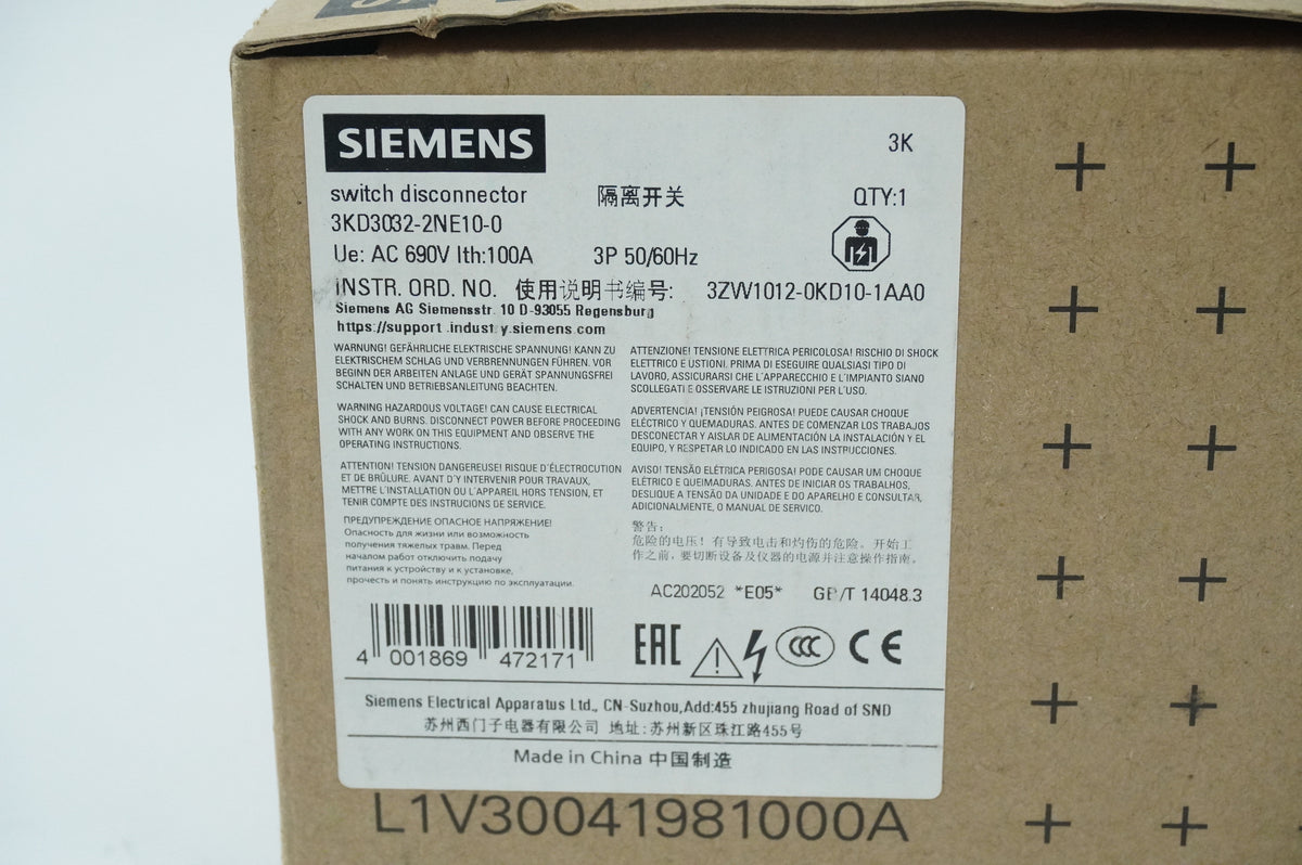 Siemens 3KD3032-2NE10-0 Switch Disconnector