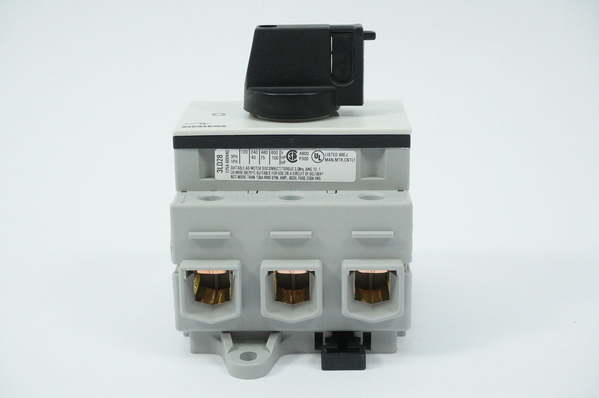 Siemens 3LD2830-0TK11 Main Switch / Load Break Switch 125A/690V