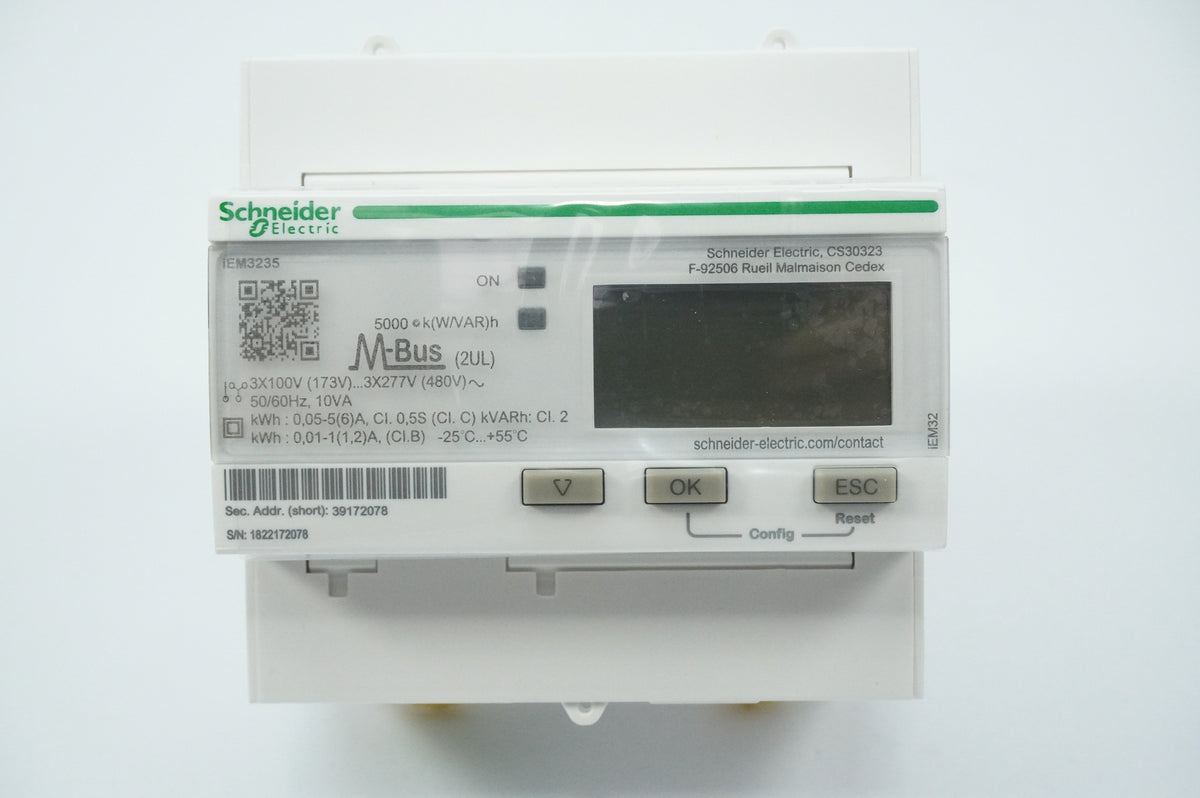 Schneider Electric A9MEM3235 iEM3235 6A Watt-hour Meter, Multi-tariff