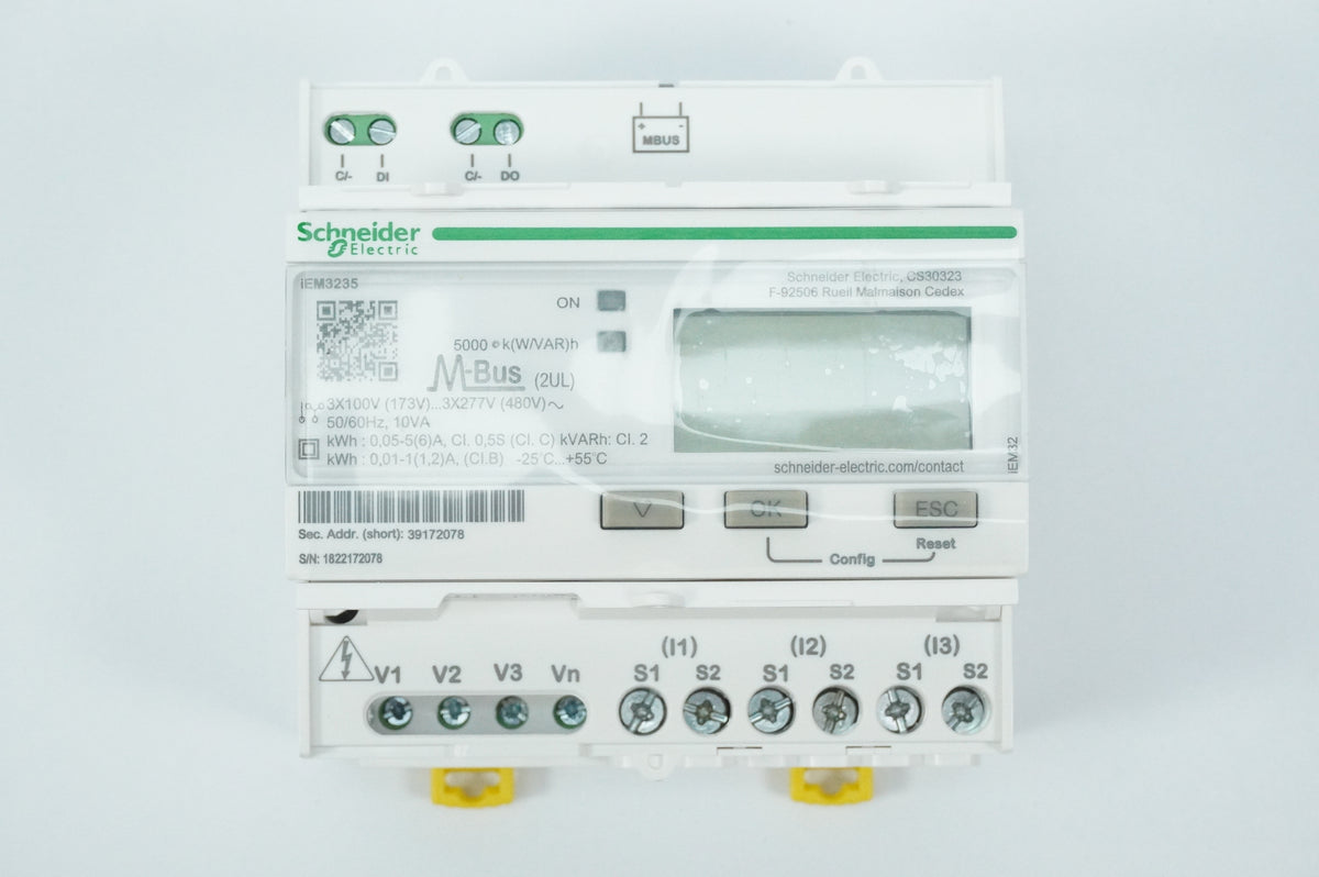 Schneider Electric A9MEM3235 iEM3235 6A Watt-hour Meter, Multi-tariff
