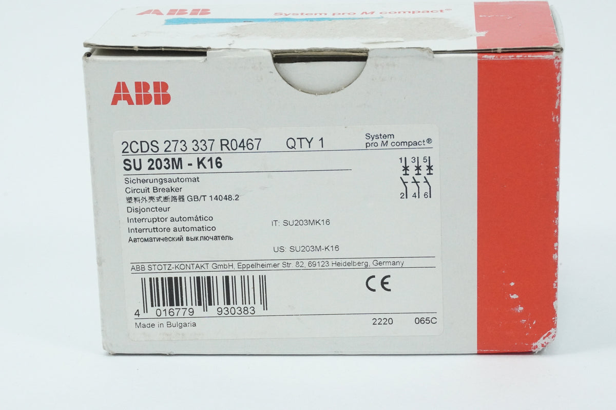 Abb 2CDS273337R0467 SU 203M-K16 Circuit Breaker System pro M compact