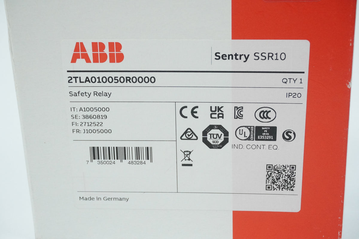 Abb 2TLA010050R0000 Sentry SSR10 Safety Relay