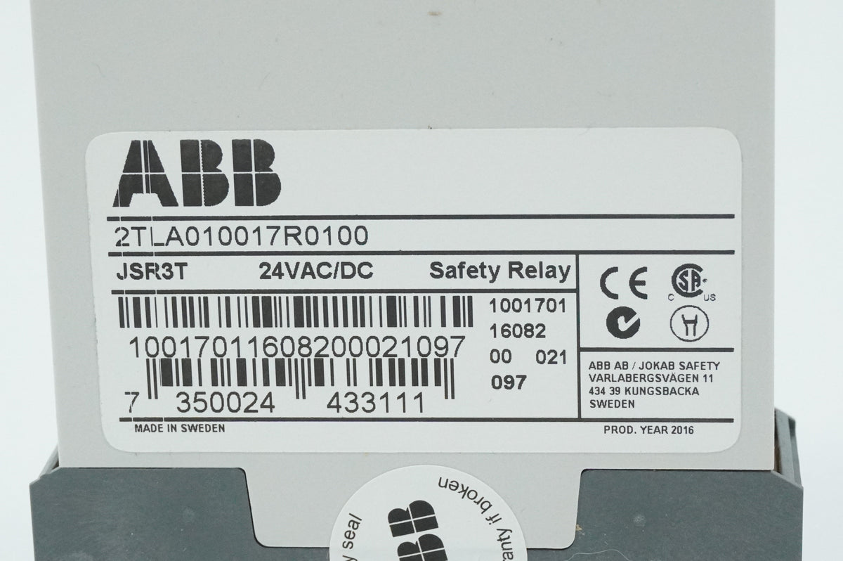 Abb 2TLA010017R0100 JSR3T Expansion Relay 24VAC/DC