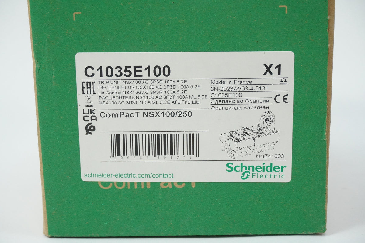 Schneider Electric C1035E100 ComPacT NSX100/250 Trip Unit AC 3P3D 100A 5.2E