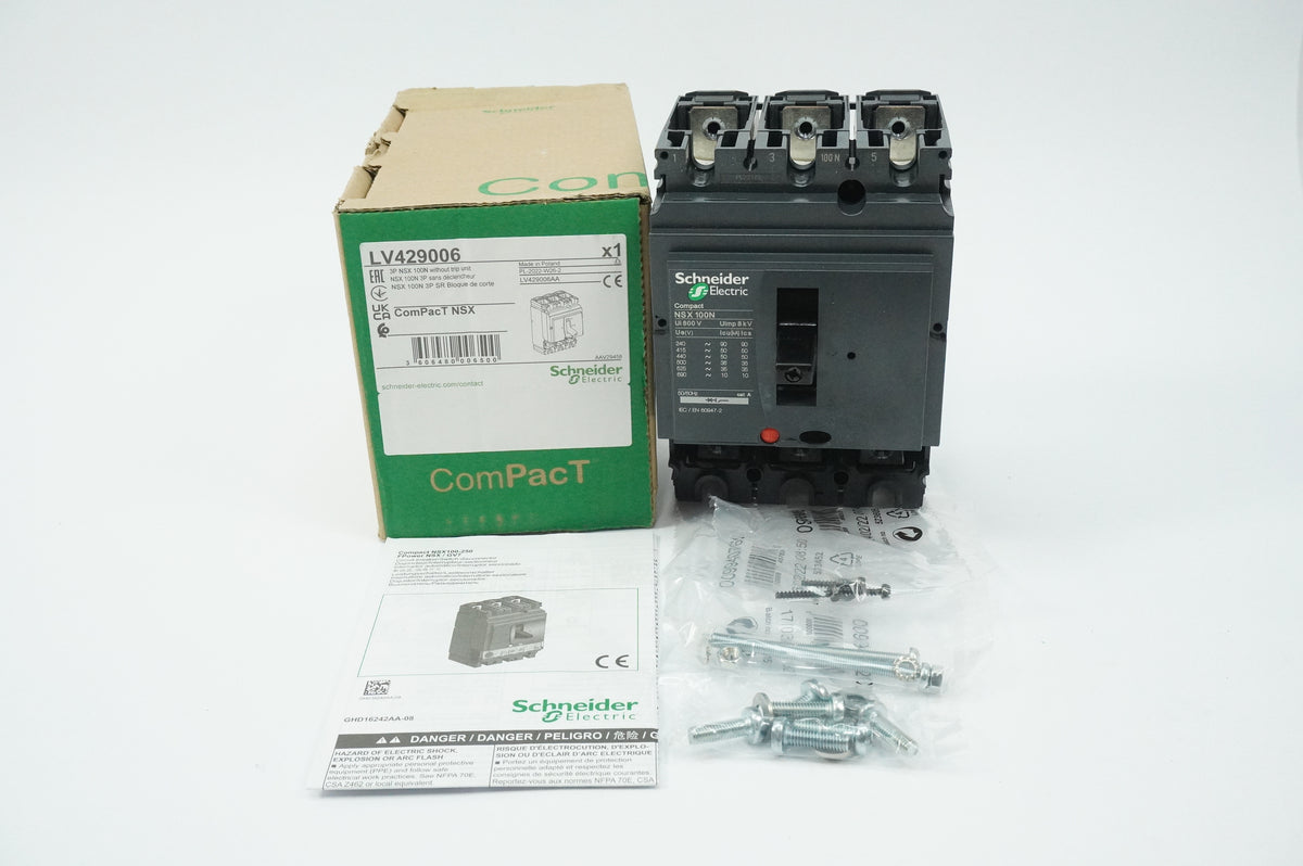 Schneider Electric LV429006 ComPacT NSX 100N 3P Without Trip Unit