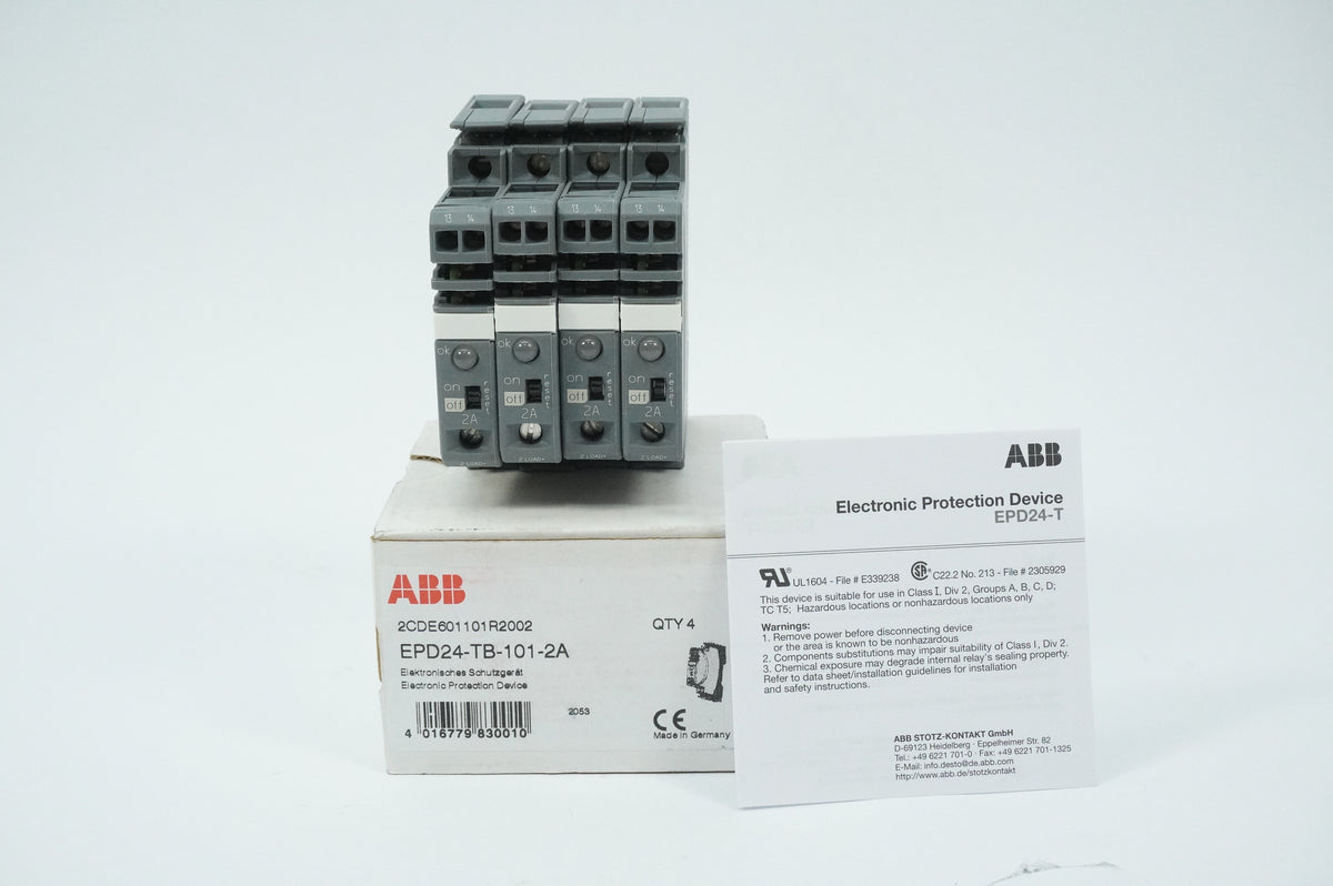 Abb 2CDE601101R2002 EPD24-TB-101-2A Electronic Protection Device Batch 4pcs.