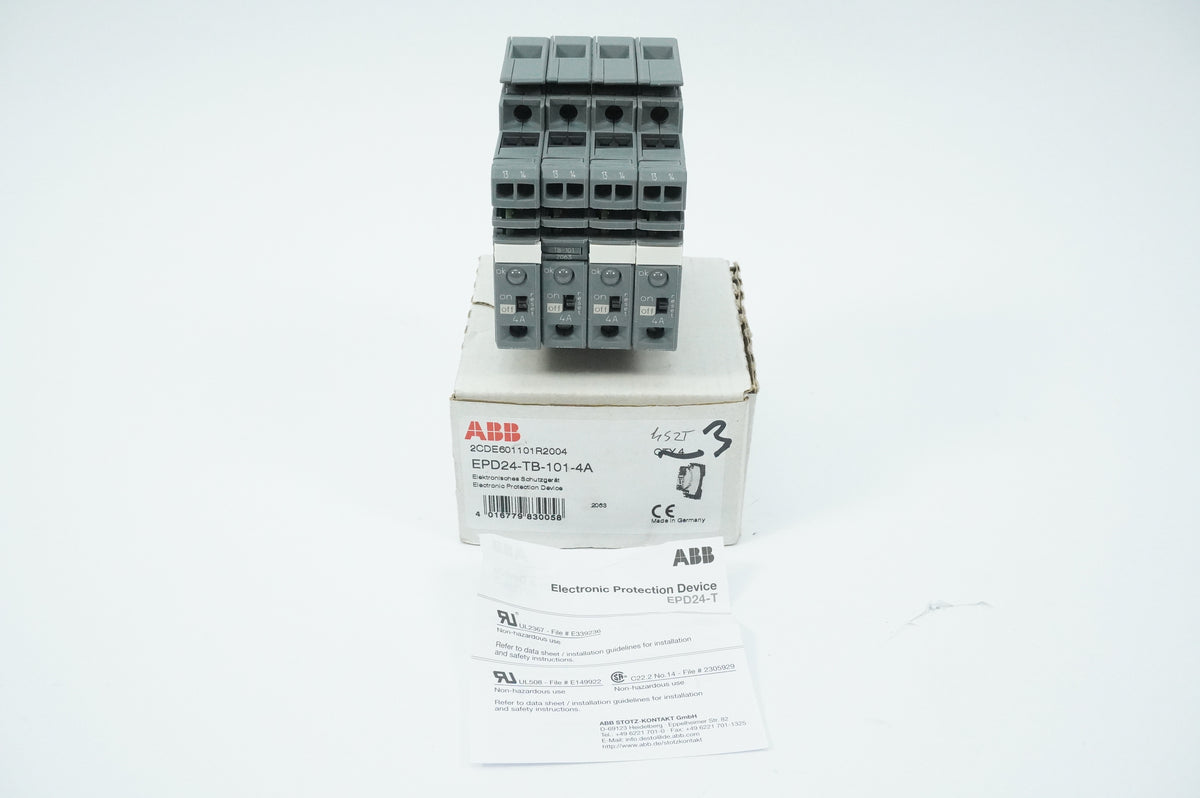 Abb 2CDE601101R2004 EPD24-TB-101-4A Electronic Protection Device Batch 4 pcs.