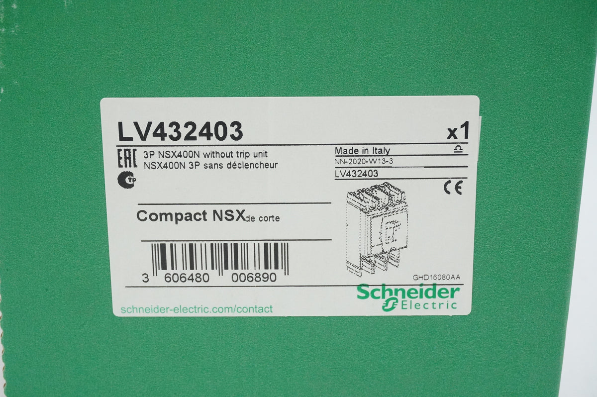 Schneider Electric LV432403 Compact NSX400N 3P Without Trip Unit