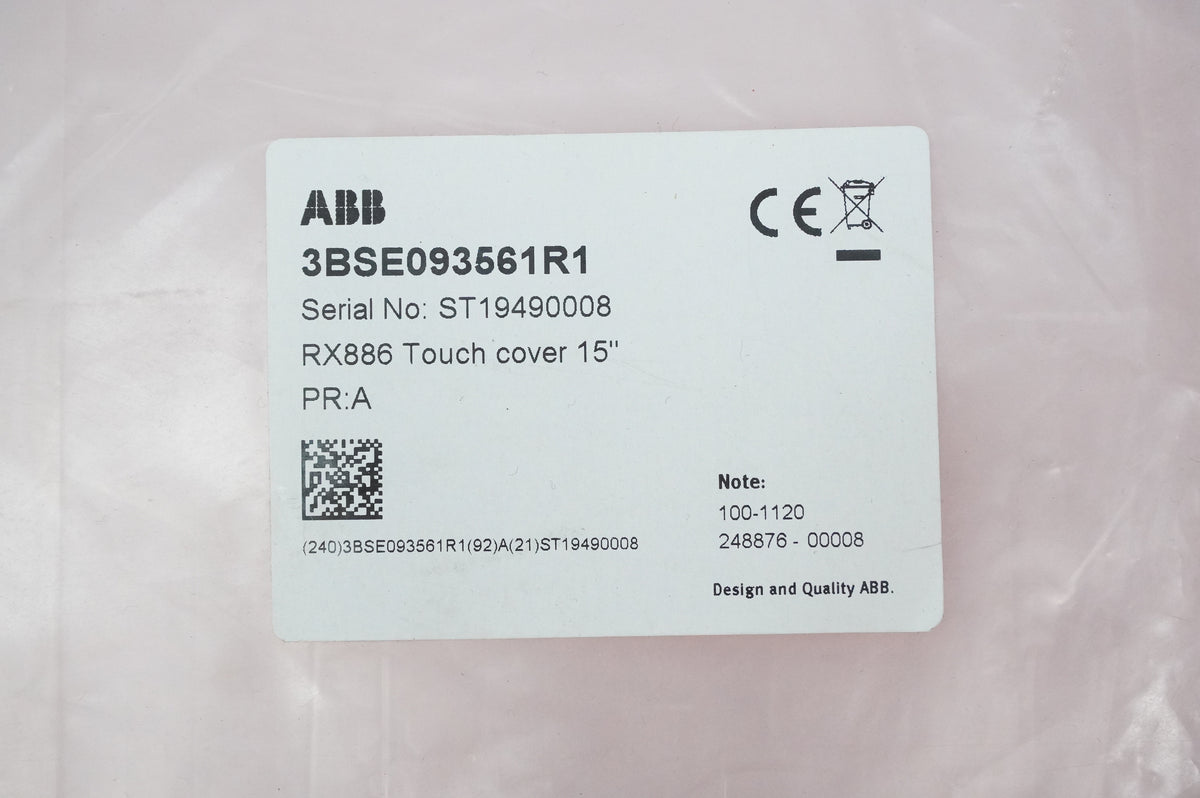 Abb 3BSE093561R1 RX886 Touch Cover 15"