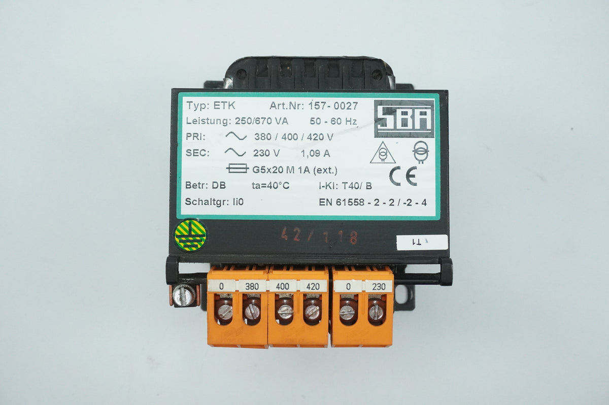 SBA 157-0027 ETK Transformer 250/670 VA