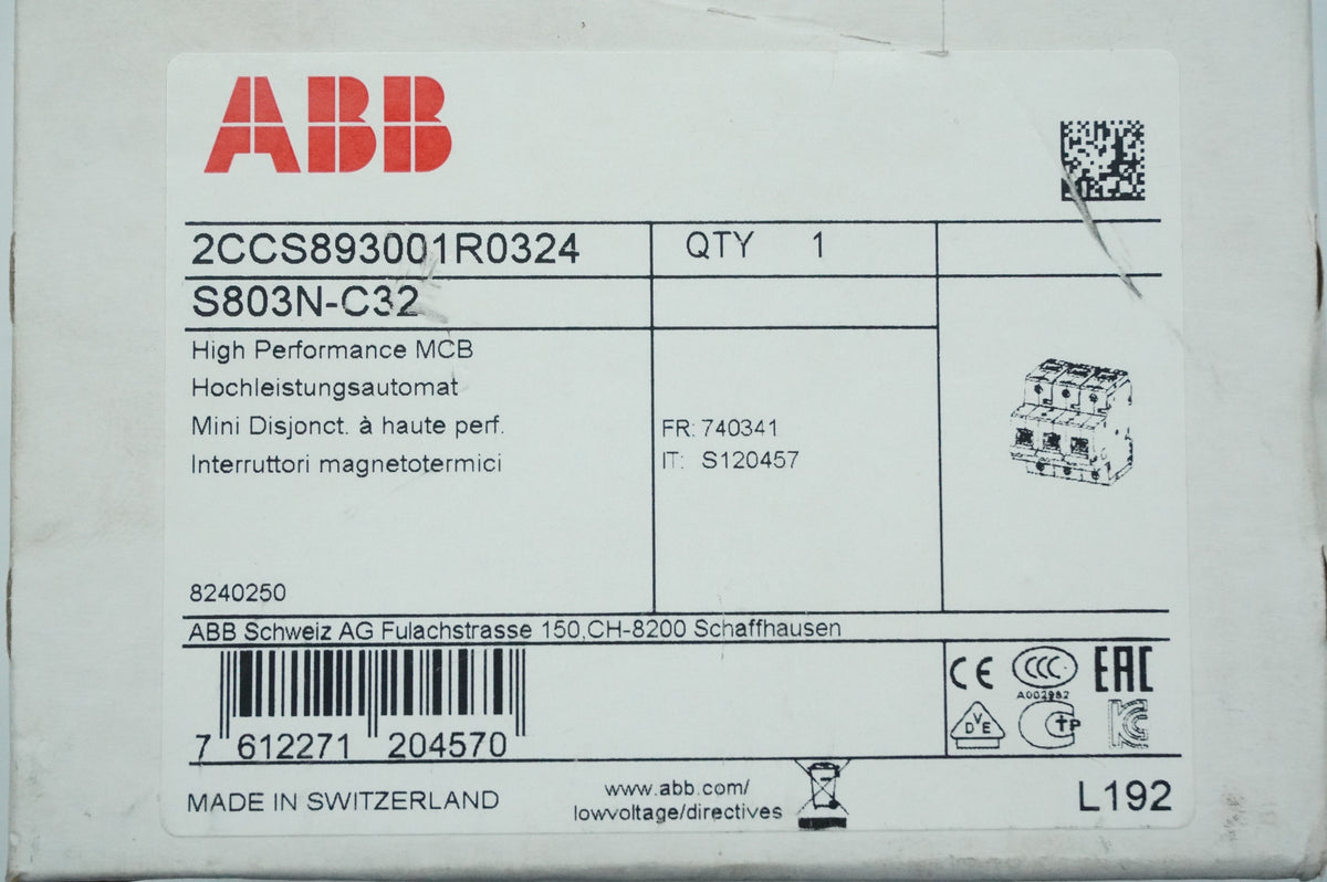 Abb 2CCS893001R0324 S803N-C32 High Performance MCB