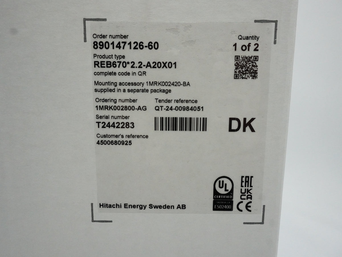 Hitachi Energy 1MRK002800-AG REB670 2.2-A20X01 Busbar Protection Relay