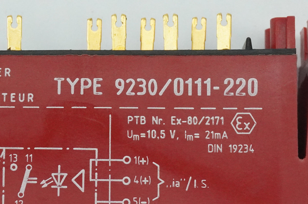 Stahl 9230/0111-220 Ex-80/2171 RELAY REPEATER 220 V 48-62Hz