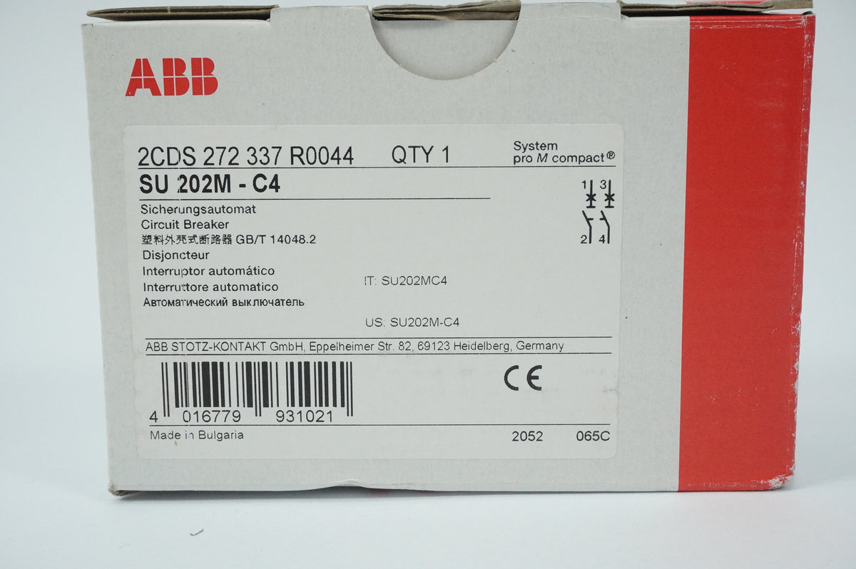 Abb 2CDS272337R0044 SU 202M-C4 Circuit Breaker System Pro M Compact