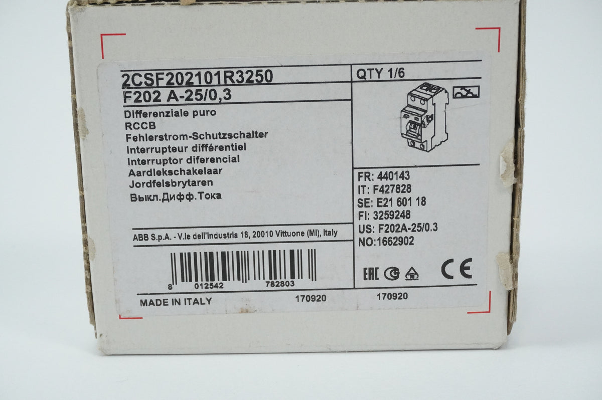 Abb 2CSF202101R3250 F202 A-25/0,3 RCCB Residual Current Circuit Breaker