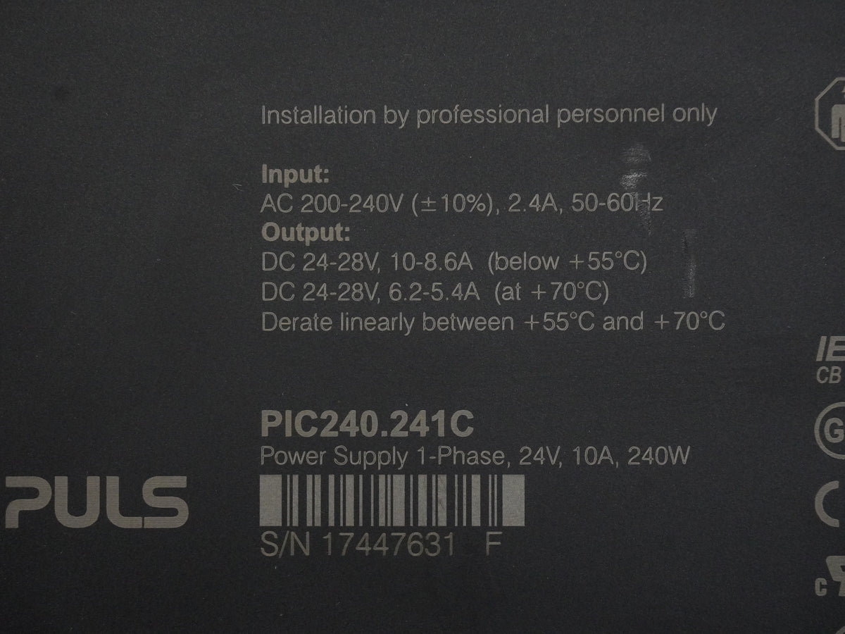 Puls PIC240.241C Power Supply 1-Phase 24V 10A 240W