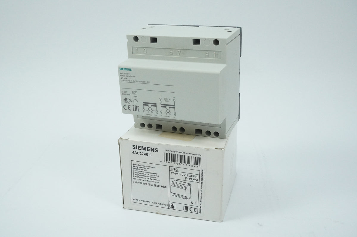 Siemens 4AC3740-0 4AC3740-0 Safety Transformer PTC 230V~/2x12V/24V~