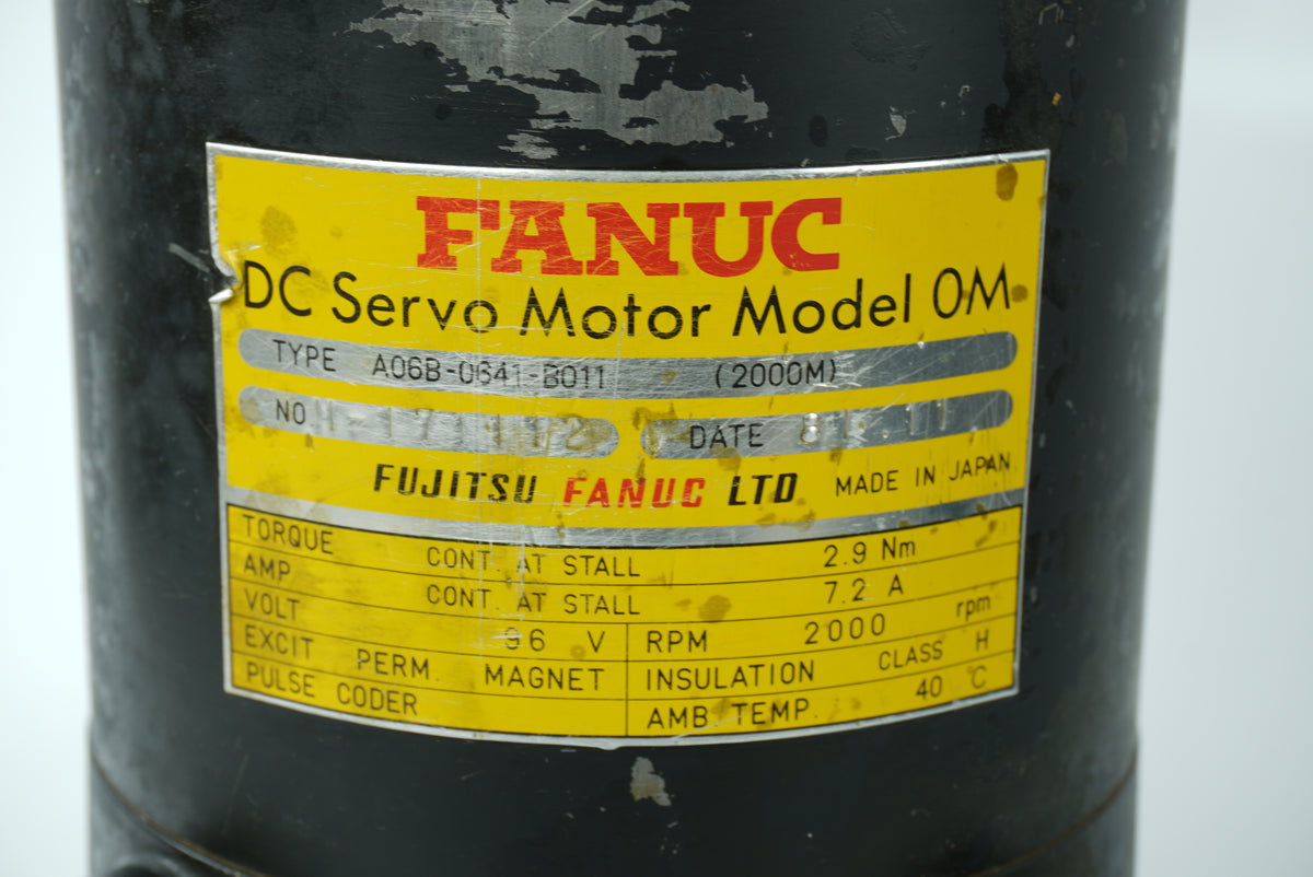 Fanuc A06B-0641-B011 DC Servo Motor Model 0M