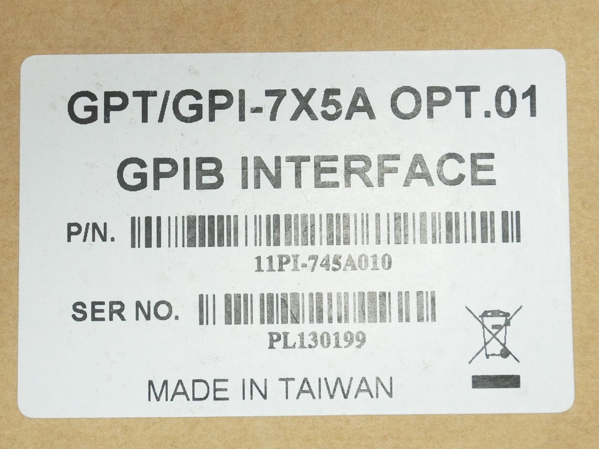 GwInstek 11PI-745A010 GPT/GPI-7X5A OPT.01 Gpib interface