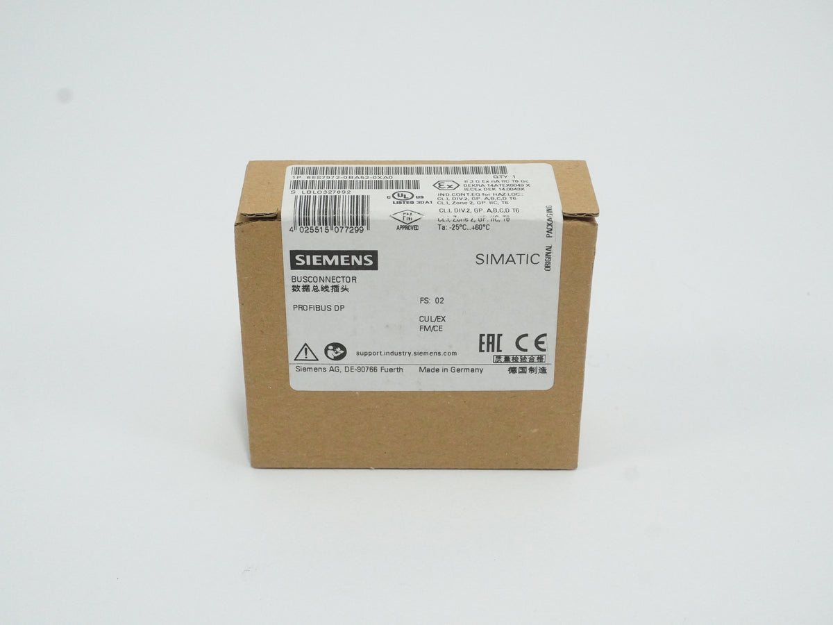 Siemens 6ES7972-0BA52-0XA0 SIMATIC DP Connector FS: 02
