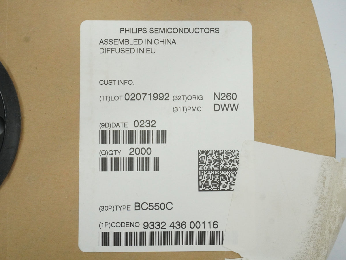 PhilipsSem 933243600116 BC550C Transistor Roll. Roughly 1700 Pcs.
