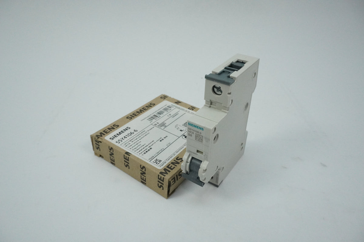 Siemens 5SY4106-6 MCB Miniature Circuit Breaker B6 1P Batch of 2pcs.