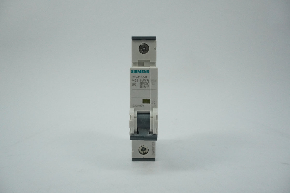 Siemens 5SY4106-6 MCB Miniature Circuit Breaker B6 1P Batch of 2pcs.