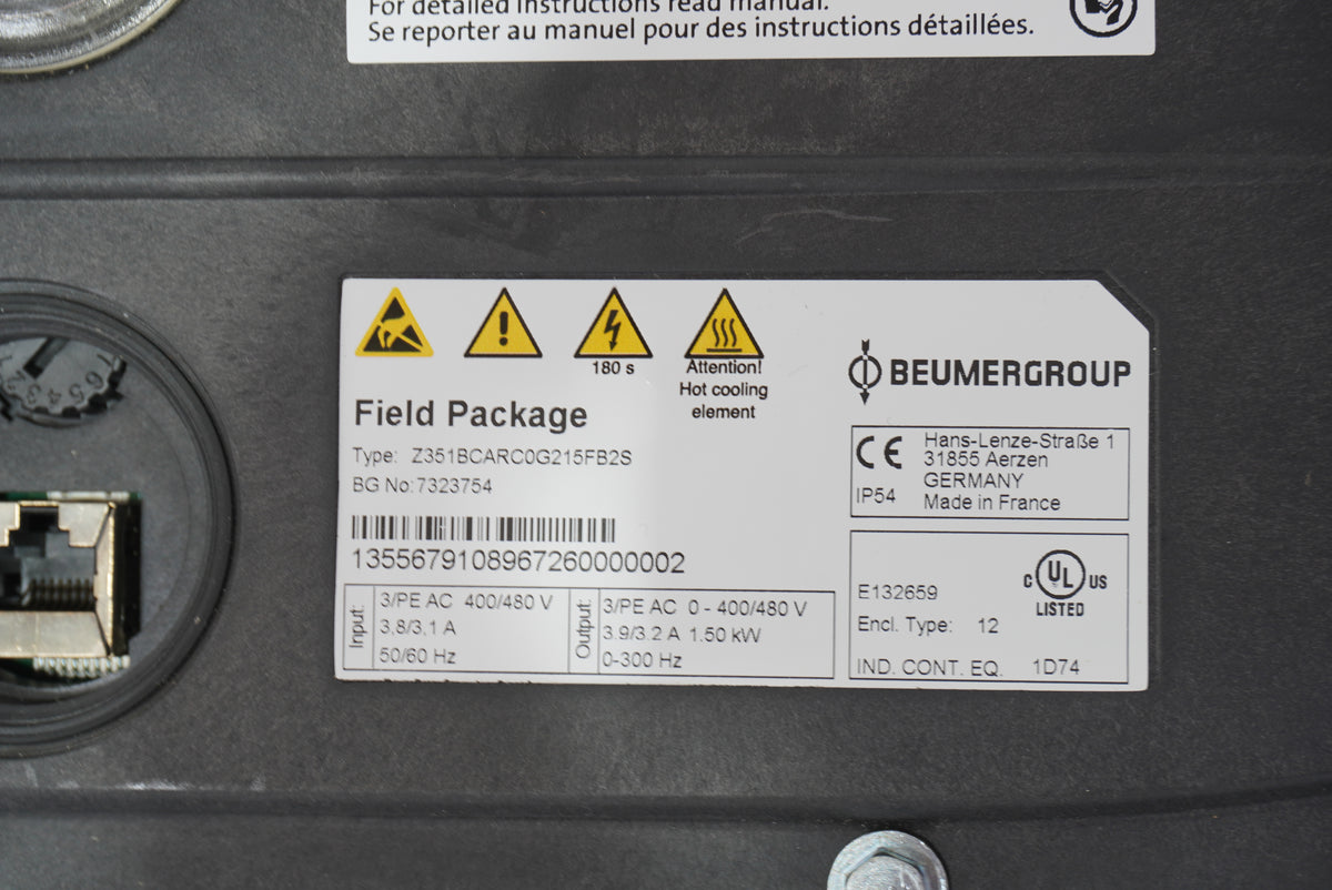 Lenze E84DGDVB15242PP-B1 Drive 8400, W: Z351BCARC0G215FB2S, E84DGS3VGECNDXX173