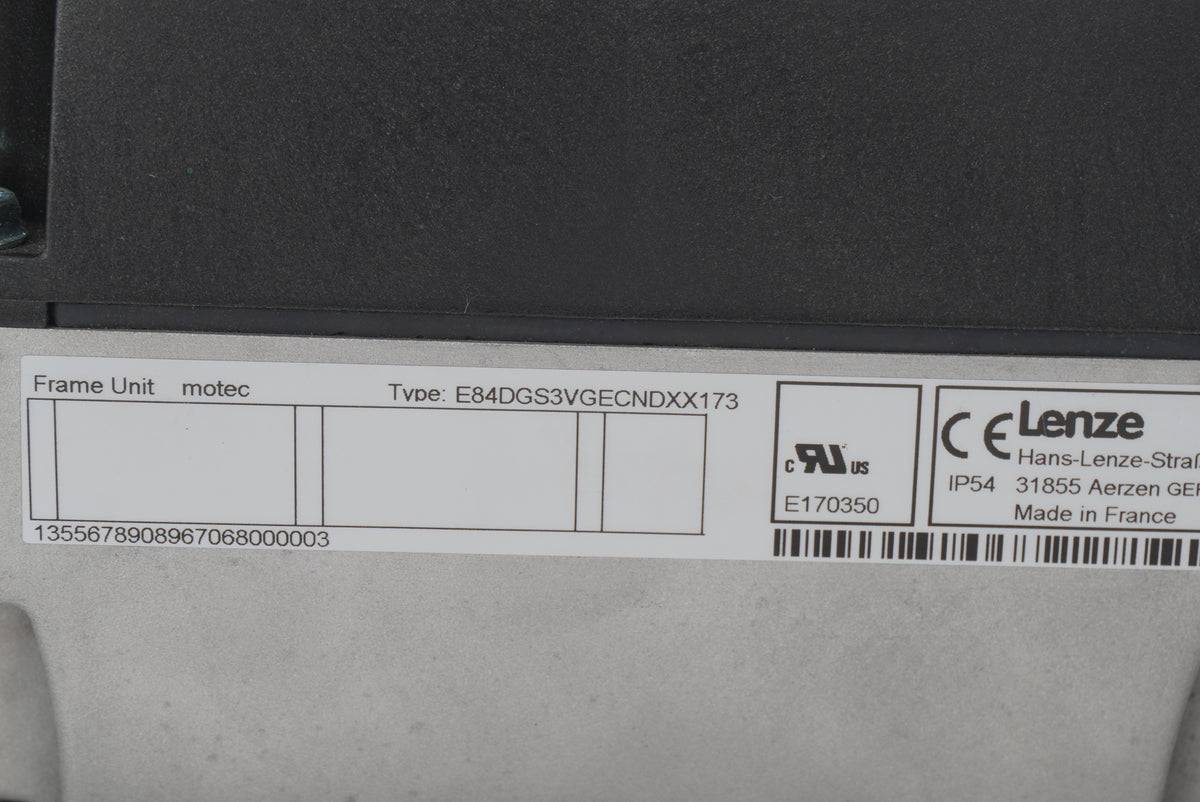 Lenze E84DGDVB15242PP-B1 Drive 8400, W: Z351BCARC0G215FB2S, E84DGS3VGECNDXX173