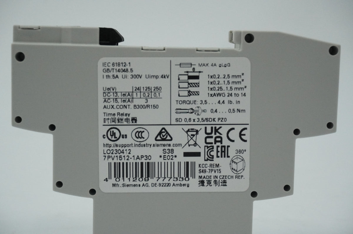 Siemens 7PV1512-1AP30 7PV1512-1AP30 Timing relay 0.5...10 s
