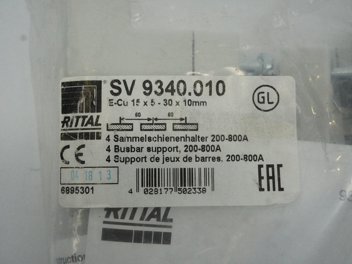 Rittal SV 9340.010 Busbar Support 200-800A Batch of 4 pcs.