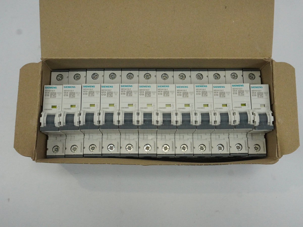 Siemens 5SY4113-7 MCB Miniature Circuit Breaker C13 1P Batch of 12 pcs.