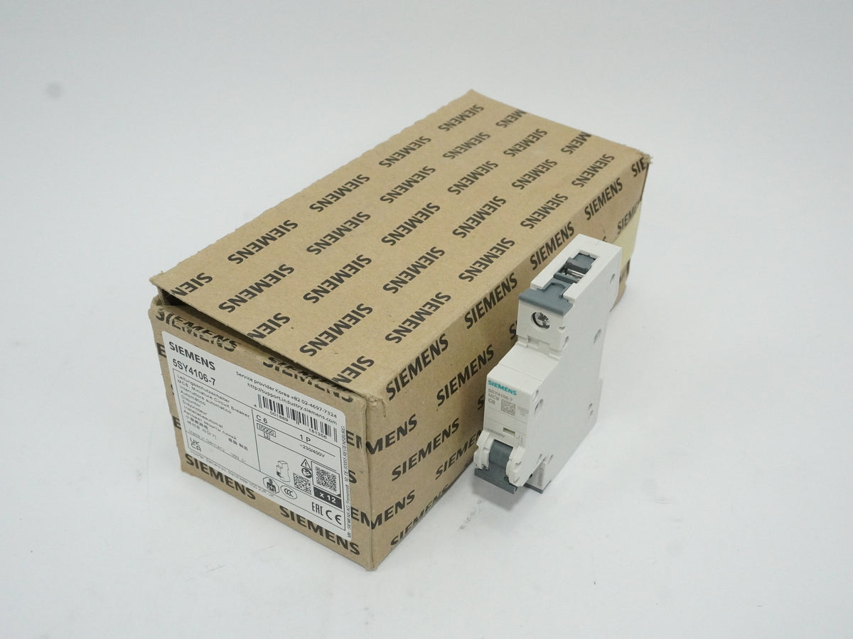 Siemens 5SY4106-7 MCB Miniature Circuit Breaker C6 1P Batch of 8 pcs.