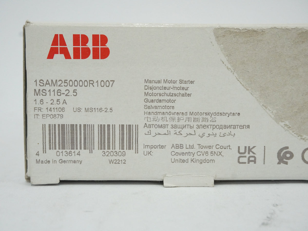 Abb 1SAM250000R1007 MS116-2.5 Manual Motor Starter