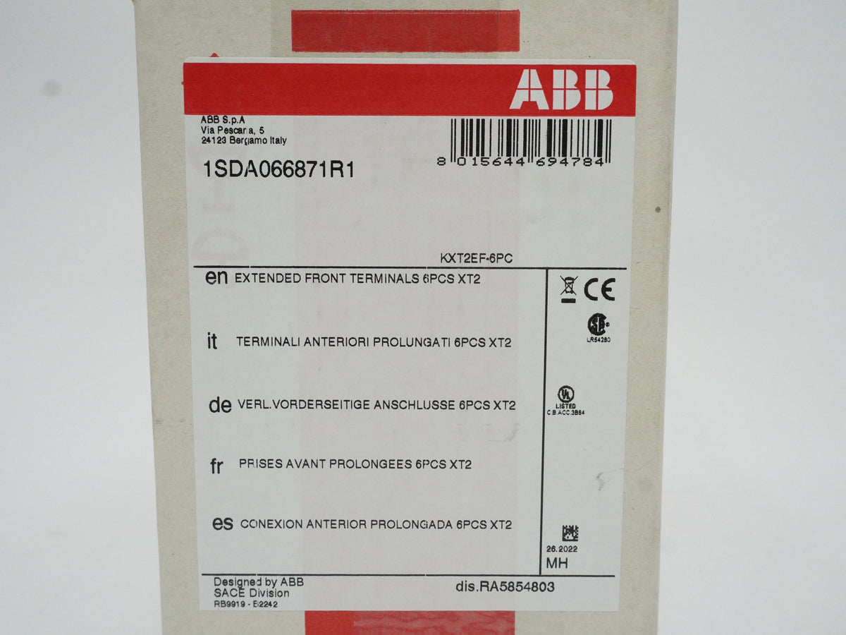 Abb 1SDA066871R1 KXT2EF-6PC Extended Front Terminals 6PCS XT2