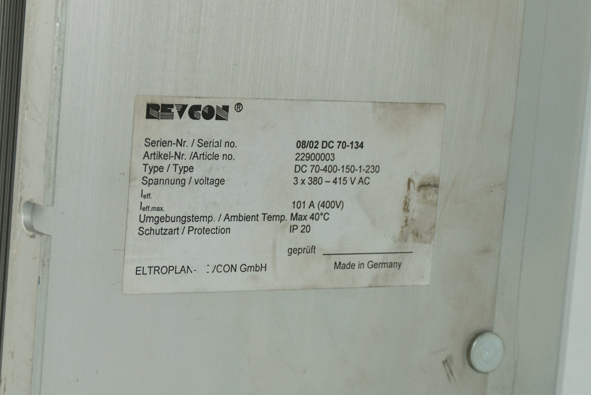 Revcon DC 70-400-150-1-230 Power Feed, 22900003, 3x380-415V AC, 101A