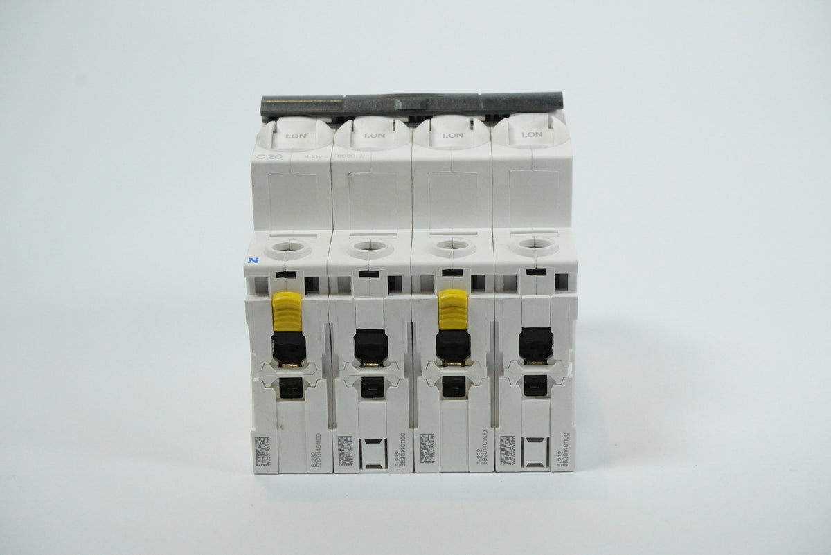 Schneider Electric A9F04720 iC60N C 20A 4-Pole Miniature Circuit Breaker