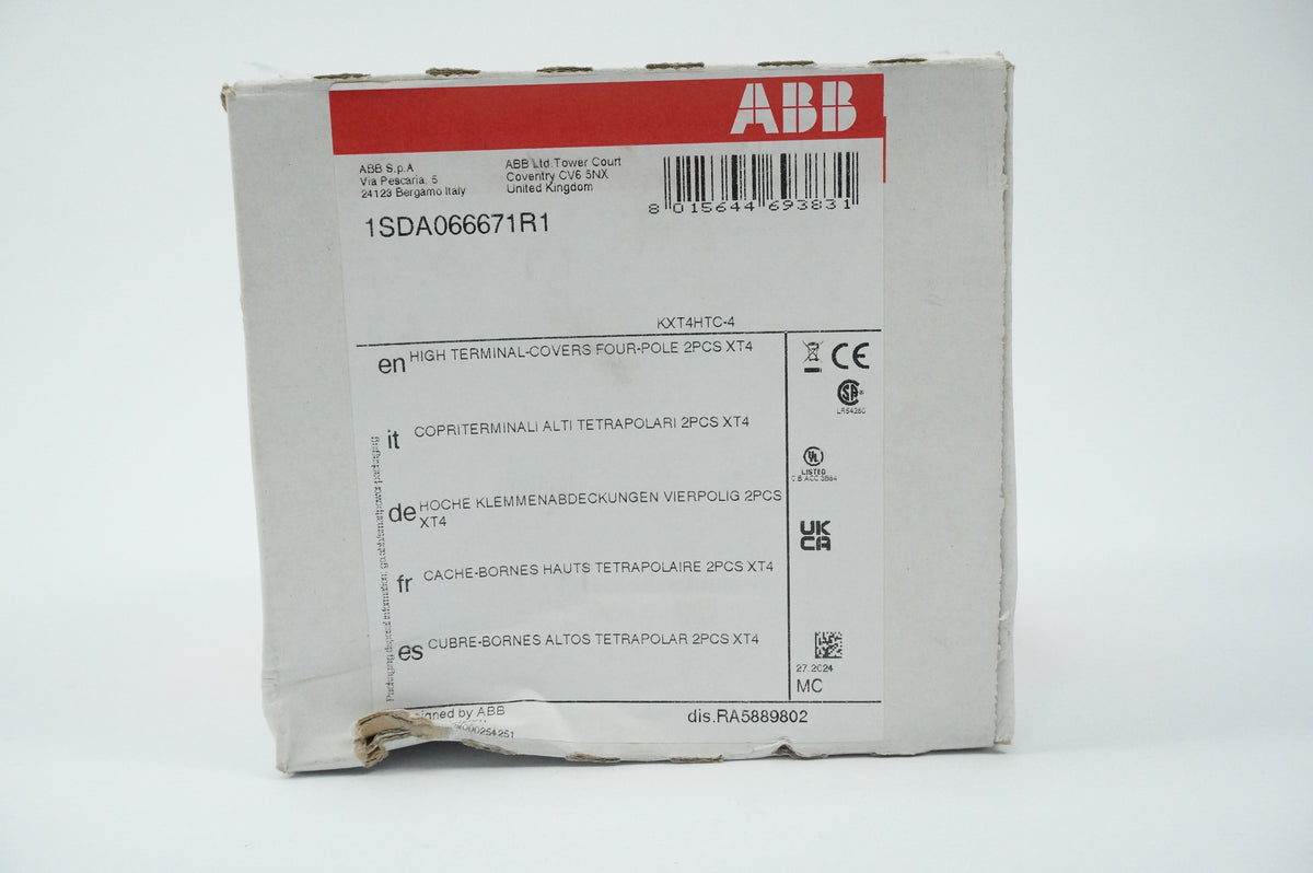 Abb 1SDA066671R1 KXT4HTC-4 High Terminal-Covers Four-Pole 2pcs