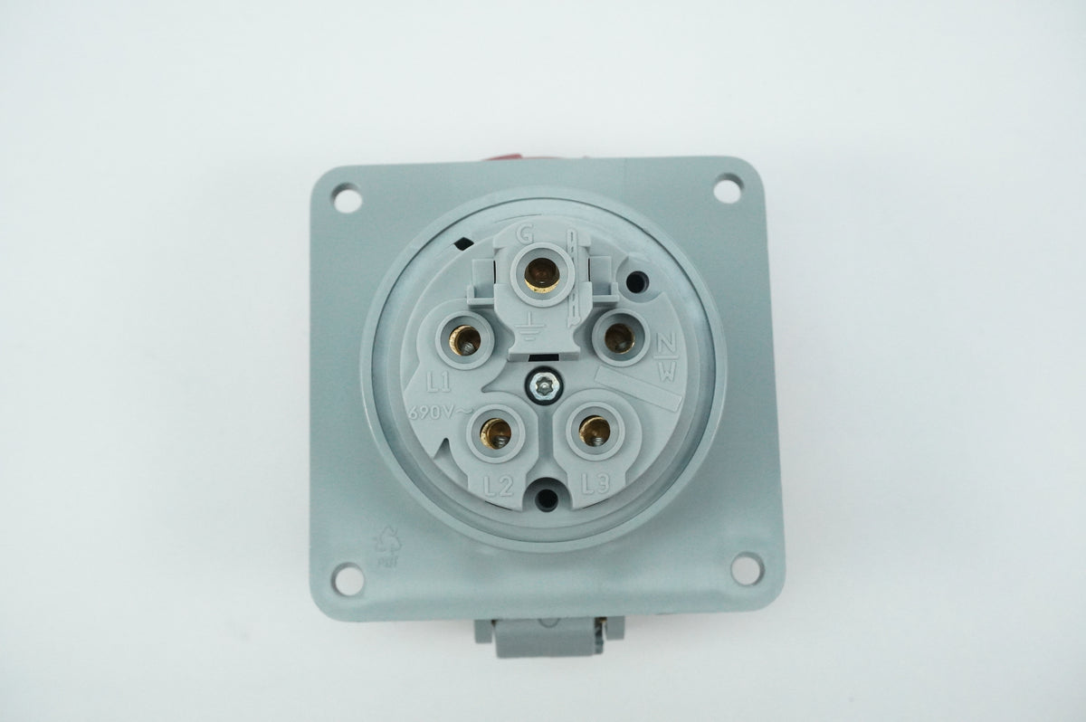 Abb 2CMA166982R1000 432RAU6W Panel Socket, Angled, Unified Flange