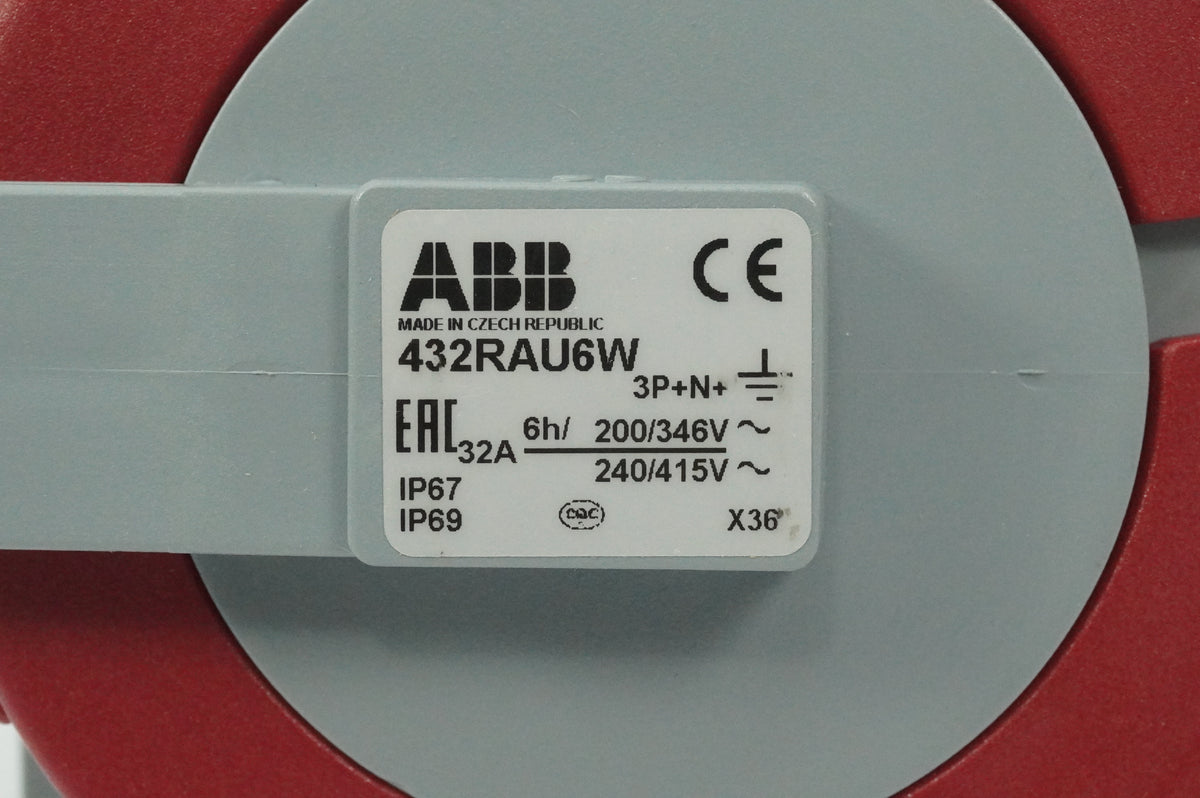 Abb 2CMA166982R1000 432RAU6W Panel Socket, Angled, Unified Flange
