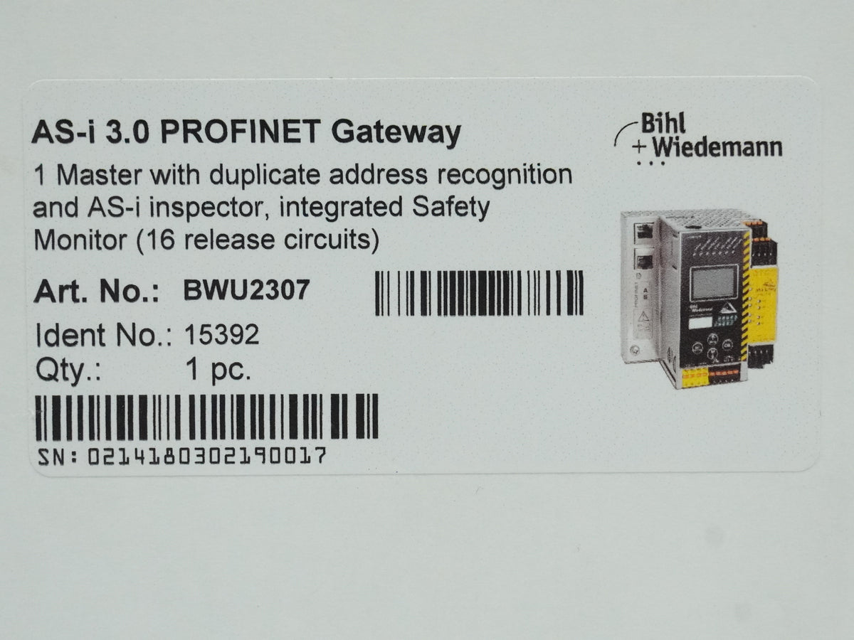 Bihl+Wiedemann BWU2307 AS-i 3.0 PROFINET Gateway