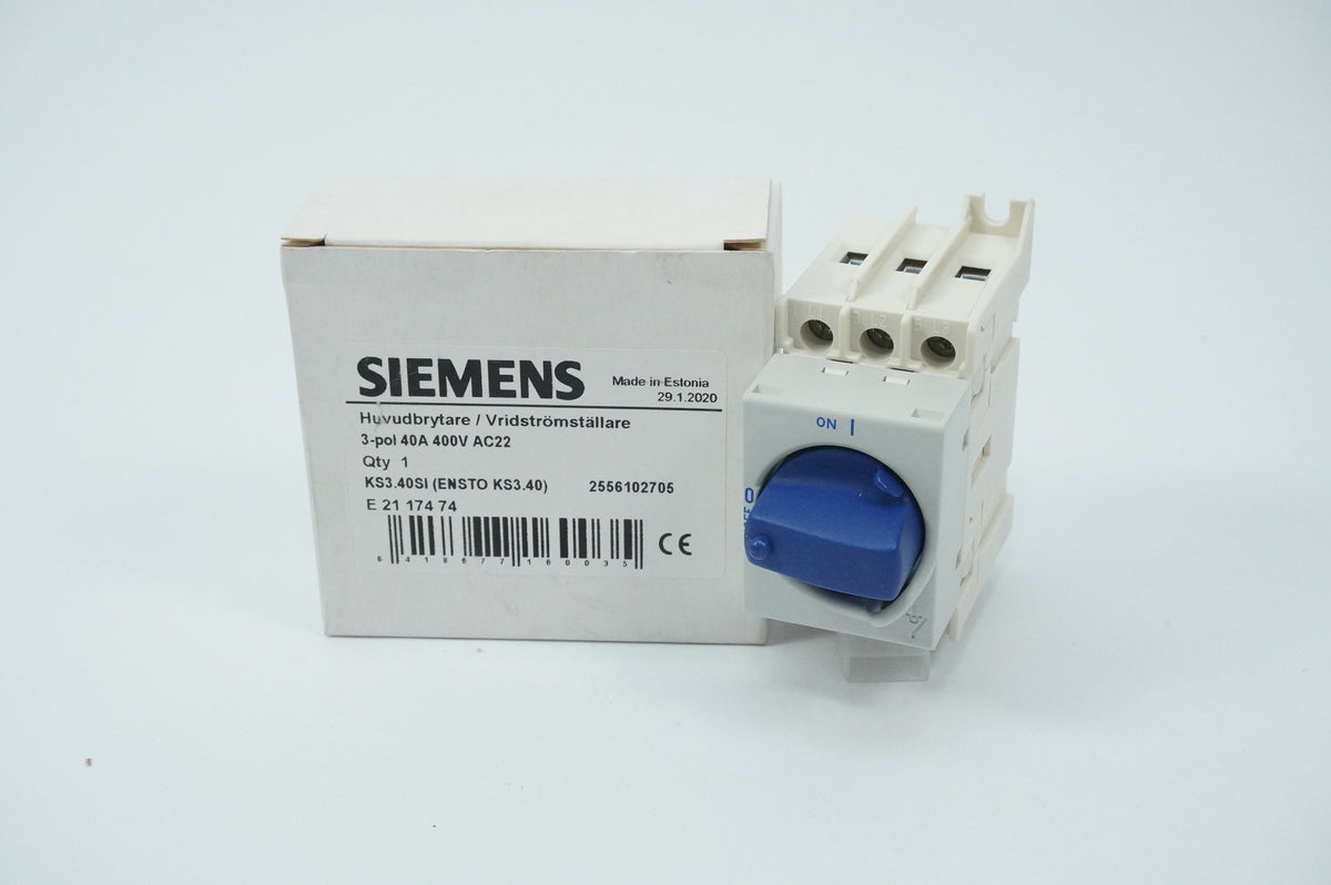 Siemens KS3.40SI 3-Pol 40A 400V AC22 Main Switch / Rotary Switch