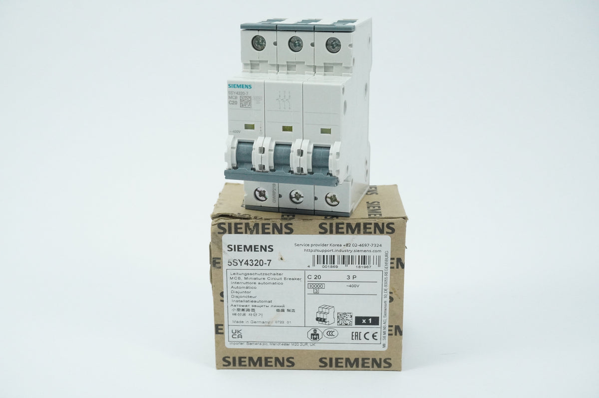 Siemens 5SY4320-7 5SY4320-7 MCB Miniature Circuit Breaker C20 3P