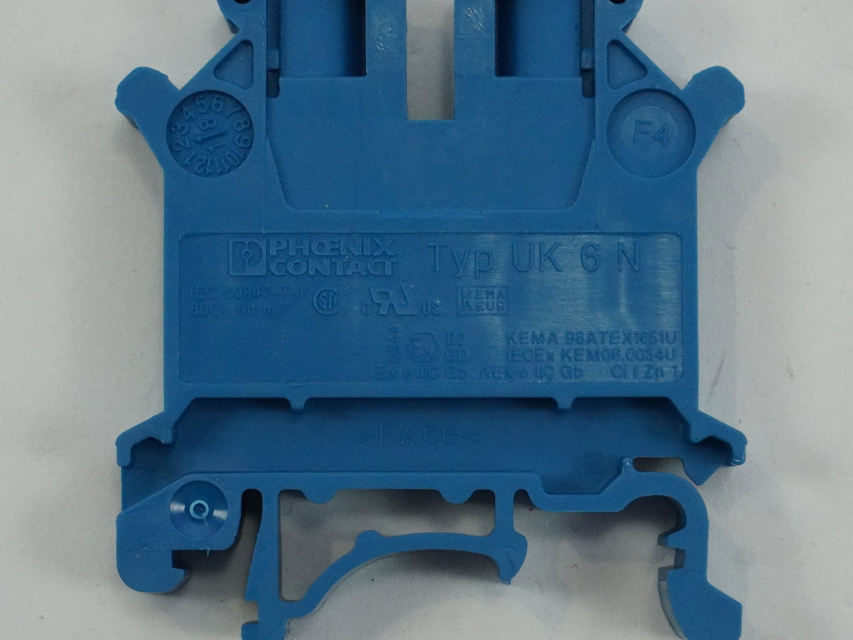 Phoenix Contact 3004977 UK 6 N BU Terminal Block Batch 50 Pcs.