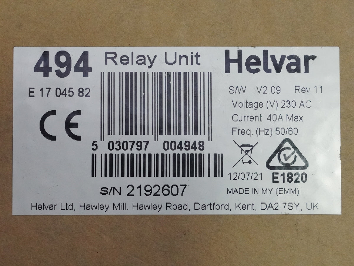 Helvar 494 494 Relay Unit 230VAC 40A 50/60Hz