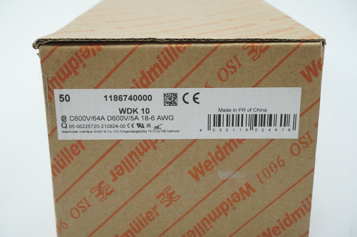 Weidmüller 1186740000 WDK 10 Batch 35pcs.