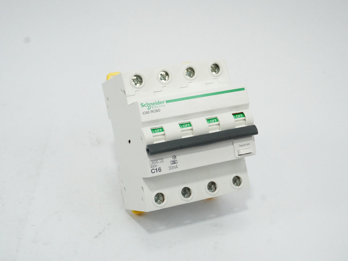 Schneider Electric A9D67416 Acti9 IC60 RCBO 4P 16A 30mA-C-A Circuit Breaker